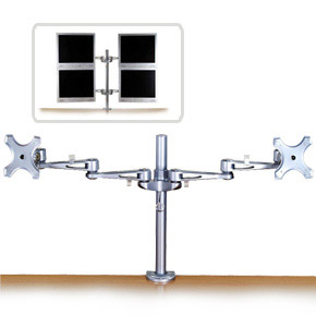 Modularer LCD Doppel-Monitorarm, silbergrau (ohne Tischhalterung, bitte separat bestellen)