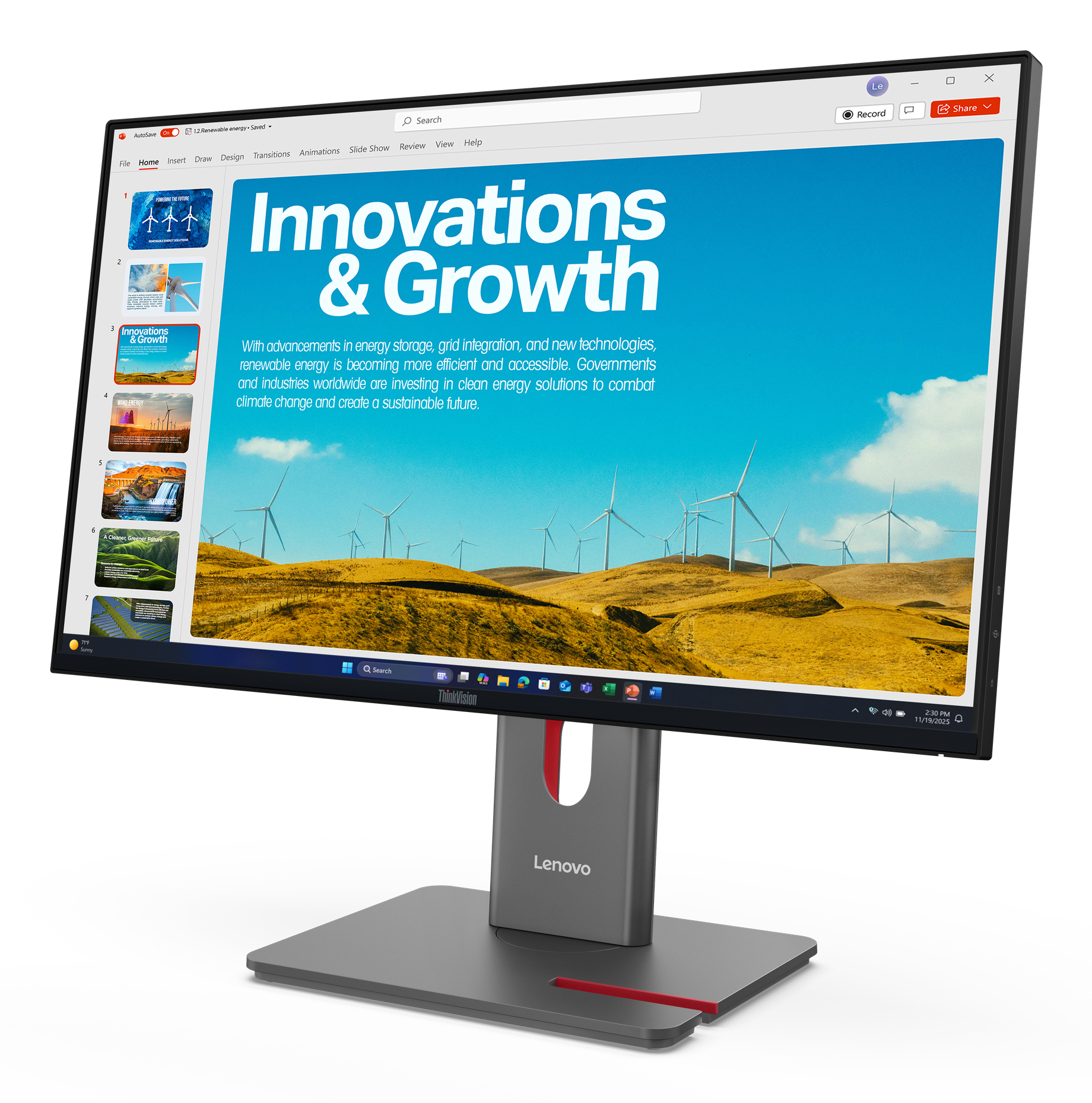 Lenovo ThinkVision P24QD- 40  60,5cm (23,8") schwarz, Höhenverstellbar