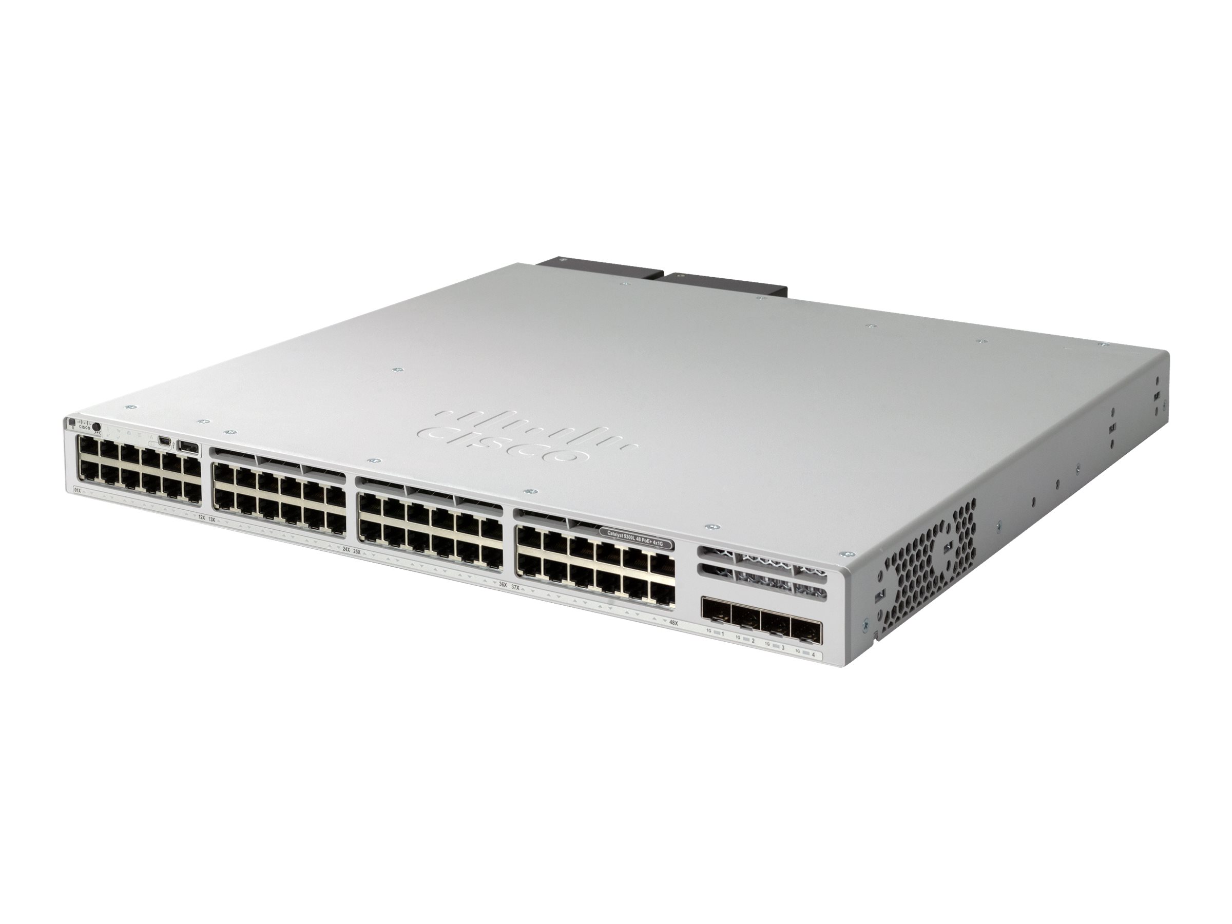 Cisco C9300L-48PF-4G-E: 48x 1G (PoE+ 890W), 4xSFP, 1100W, NW Network Essentials License, StackWise320