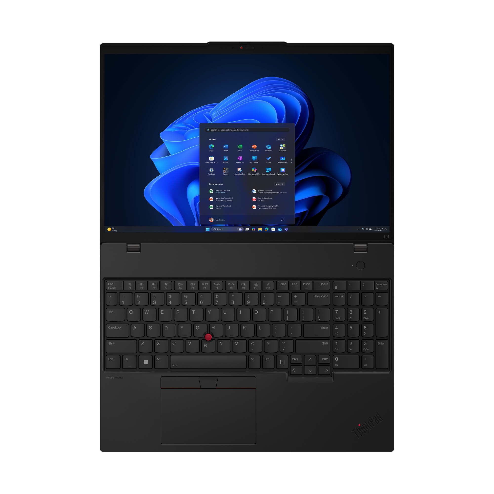 ThinkPad L16 Gen2 Intel Core Ultra 7 225U, (2P + 8E + 2LPE) / 14T| ECORO-ready