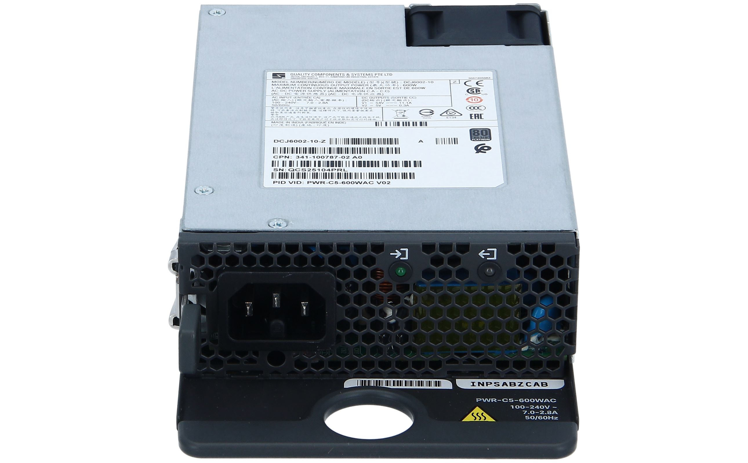 Cisco C9200 Series Optional Power Supply: 600W Cisco C9200 Series Optional Power Supply: 600W