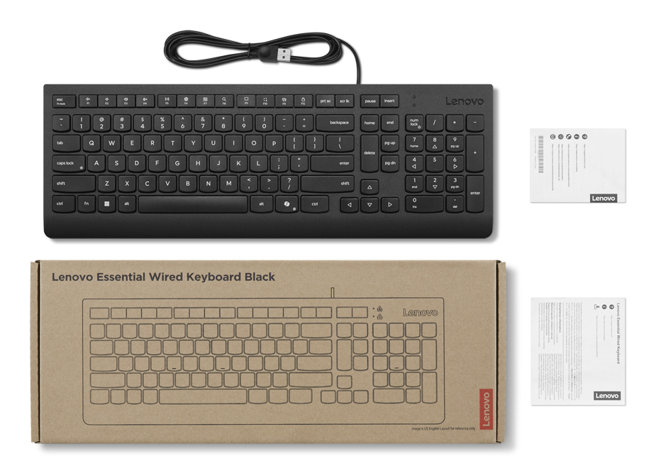 Lenovo Essential Tastatur DE-Layout, USB, schwarz