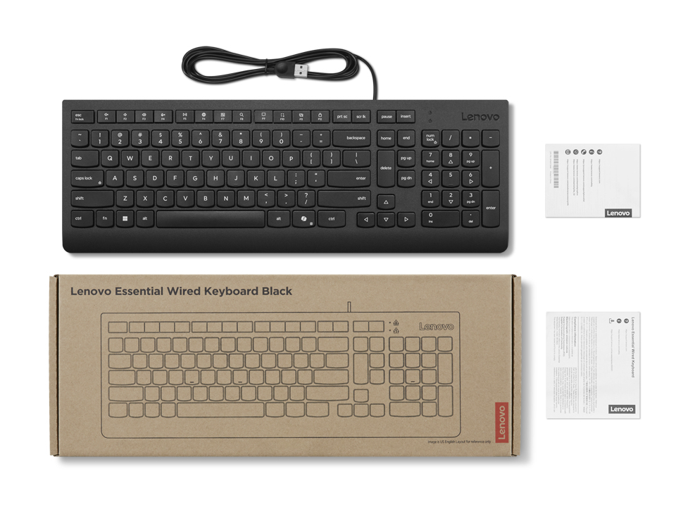 Lenovo Essential Tastatur DE-Layout, USB, schwarz