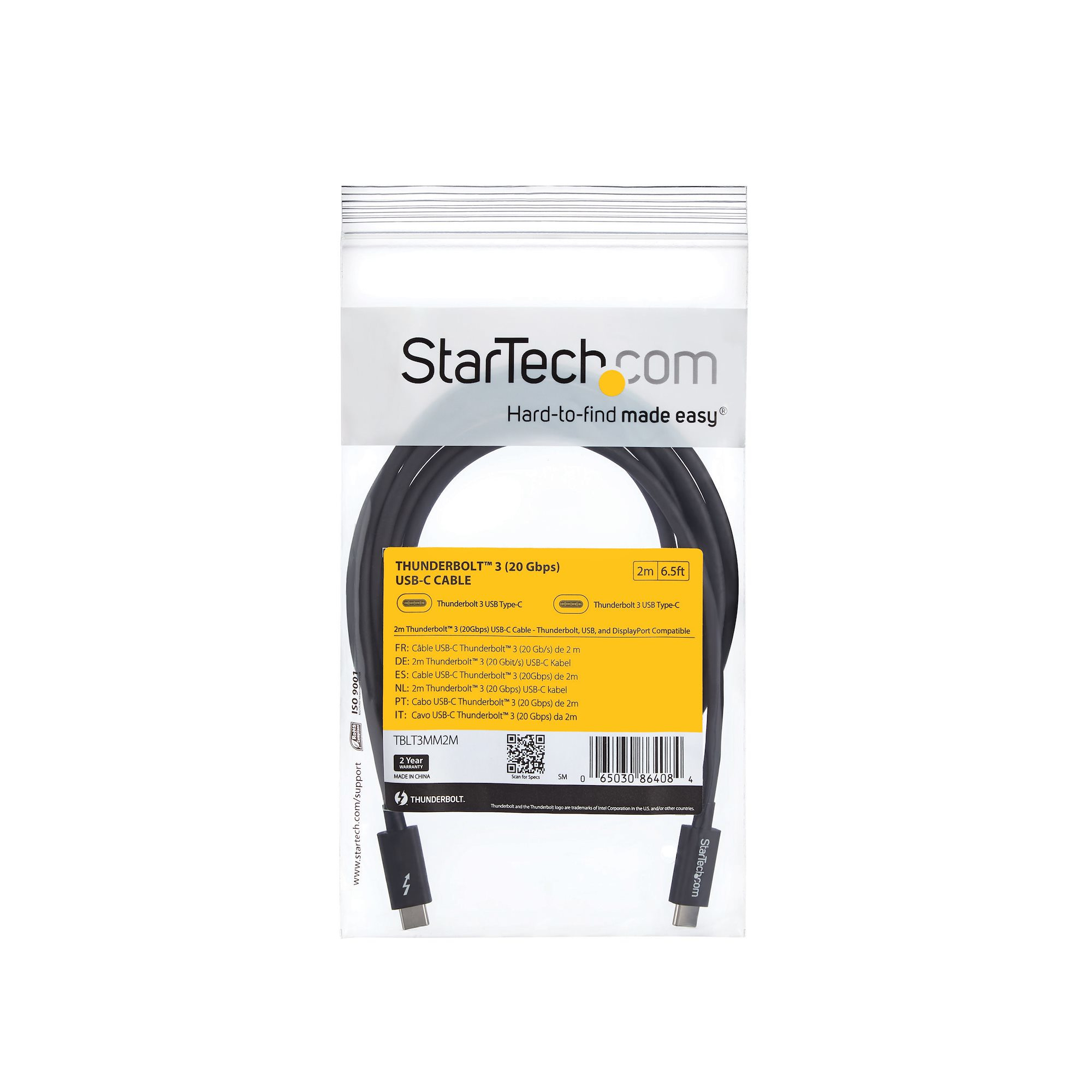 StarTech Thunderbolt 3 Kabel  (20 Gb/s) USB Type-C , 2 m